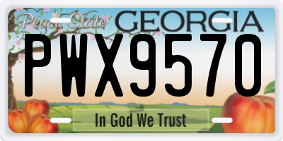GA license plate PWX9570