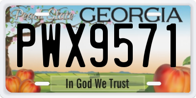 GA license plate PWX9571