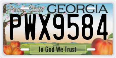 GA license plate PWX9584