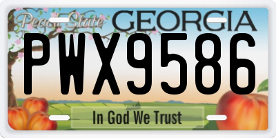 GA license plate PWX9586