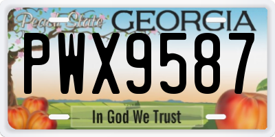 GA license plate PWX9587