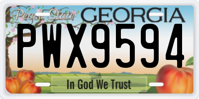 GA license plate PWX9594