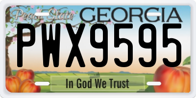 GA license plate PWX9595