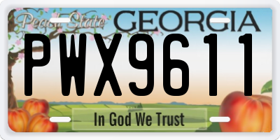 GA license plate PWX9611