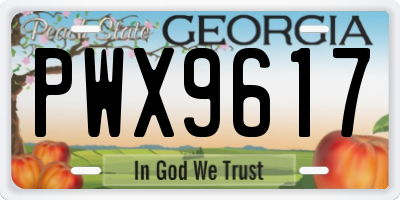 GA license plate PWX9617