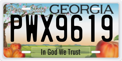 GA license plate PWX9619