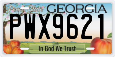 GA license plate PWX9621