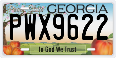 GA license plate PWX9622