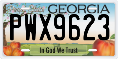 GA license plate PWX9623