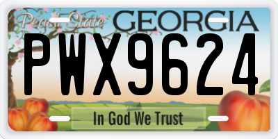 GA license plate PWX9624