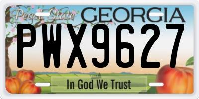 GA license plate PWX9627