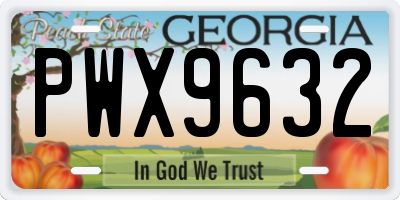GA license plate PWX9632