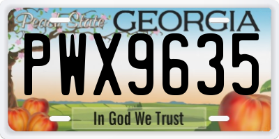GA license plate PWX9635