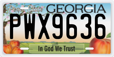 GA license plate PWX9636