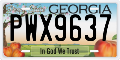 GA license plate PWX9637