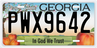 GA license plate PWX9642