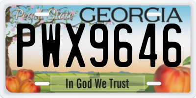 GA license plate PWX9646