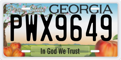 GA license plate PWX9649