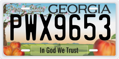 GA license plate PWX9653