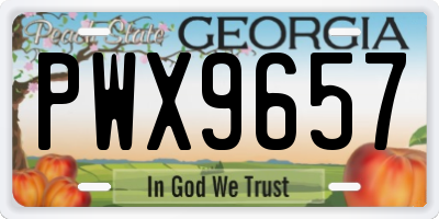 GA license plate PWX9657