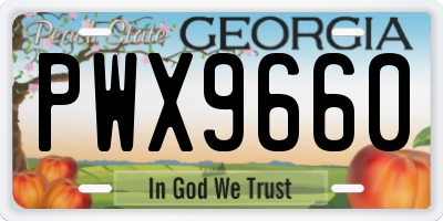GA license plate PWX9660