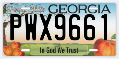 GA license plate PWX9661