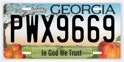 GA license plate PWX9669