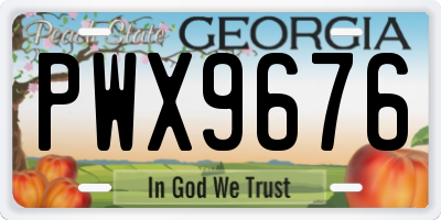 GA license plate PWX9676