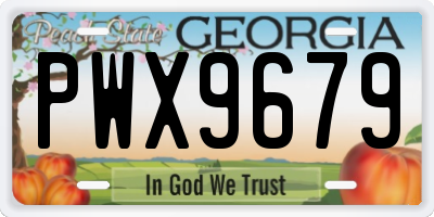 GA license plate PWX9679