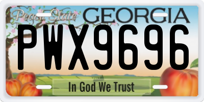 GA license plate PWX9696
