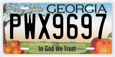 GA license plate PWX9697
