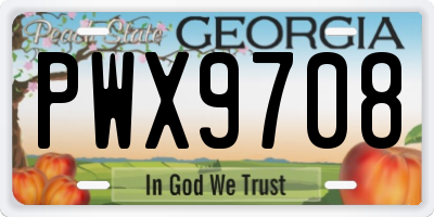 GA license plate PWX9708