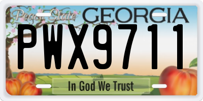 GA license plate PWX9711
