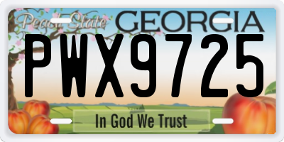 GA license plate PWX9725