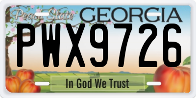 GA license plate PWX9726
