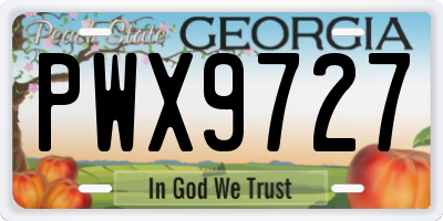 GA license plate PWX9727