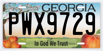 GA license plate PWX9729