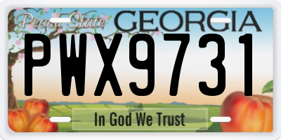 GA license plate PWX9731