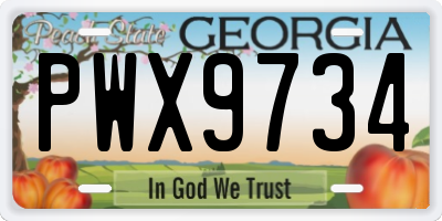 GA license plate PWX9734