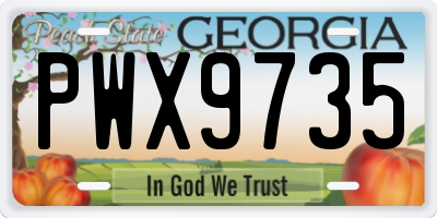 GA license plate PWX9735