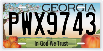 GA license plate PWX9743