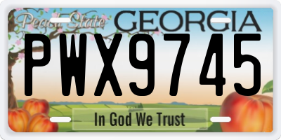 GA license plate PWX9745