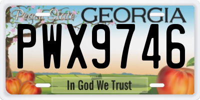 GA license plate PWX9746