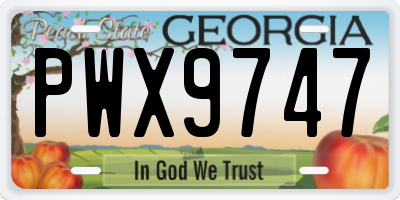 GA license plate PWX9747