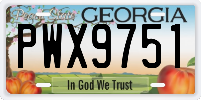 GA license plate PWX9751