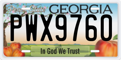 GA license plate PWX9760