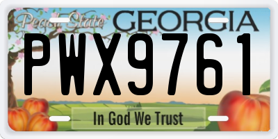 GA license plate PWX9761