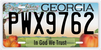 GA license plate PWX9762
