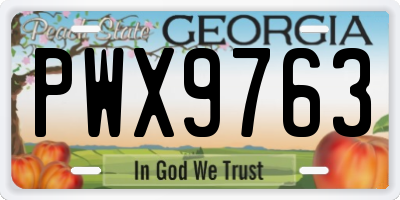 GA license plate PWX9763