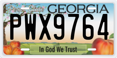 GA license plate PWX9764
